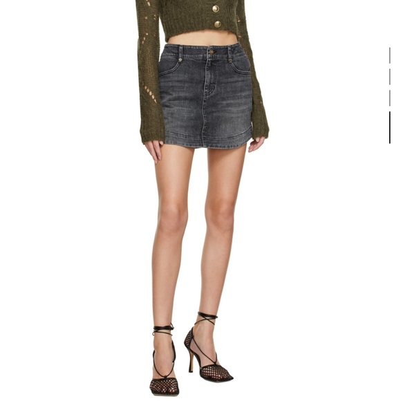 DRAE Mini Black Denim Skirt in size 38 - Picture 1 of 4